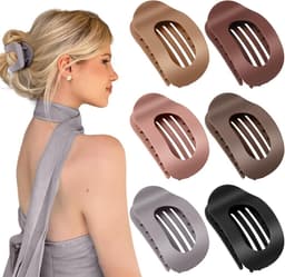 Platte Haarclips voor Vrouwen - 6 Stuks Eendenbekhaarclips - Comfortabele Franse Klauwclip met Sterke Grip — thumbnail 1