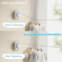 Waterdichte Intrekbare Waslijn voor Binnen en Buiten - Uitschuifbaar tot 5,1m — thumbnail 3