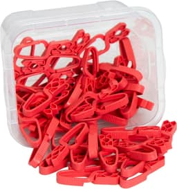50 Sterke Kunststof Wasknijpers Rood Zonder Metalen Veer — thumbnail 5