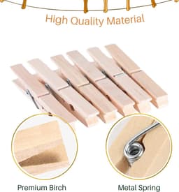 30 stuks clips - Kledingclips - Sluitclips voor voedselzakken - Mini houten haringen - Labelclips voor planten - Knijpers voor decoratie - Houten veerklemmen - Voor kleding, foto's, decoraties en doe-het-zelf-activiteiten (7,2*1 cm) — thumbnail 4
