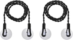 Reiswaslijn - 2 stuks - Uitschuifbare waslijn - Draagbare elastische waslijn - Winddichte hanger voor buiten kamperen - Waslijn - Onzichtbare waslijn - Binnenhuis kamperen en reizen - 1.5 m - Zwart — thumbnail 1