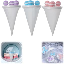 3 stuks - Huisdierhaarverzamelaar - Wasmachinefilter -Wasmachine pluizenfilter - Wasmachine filterzak - Drijvend haarfilter - Herbruikbaar - Blauw, Roze, Paars - Geschikt voor het reinigen van wasmachineresten - 9,2*9,2*17,5 cm — thumbnail 1
