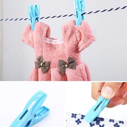 1 roze mand + 30 kleine clips - met opbergmand - kledingdroogclip ondergoed sokken wasknijpers - 13*11*7.5cm - geschikt voor thuisgebruik bij het drogen van kleding - roze — thumbnail 4