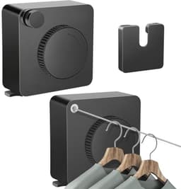 Uittrekbare waslijn 4,8 m voor balkon en badkamer – Space-saving wandmontage wasoplossing — thumbnail 1