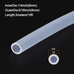 10ft siliconen slang 6mm binnendiameter 8mm buitendiameter transparante industriële kunststof slang van zuivere siliconen voor pompheveling, afvoer, irrigatie, brouwen, 1/4" — thumbnail 3