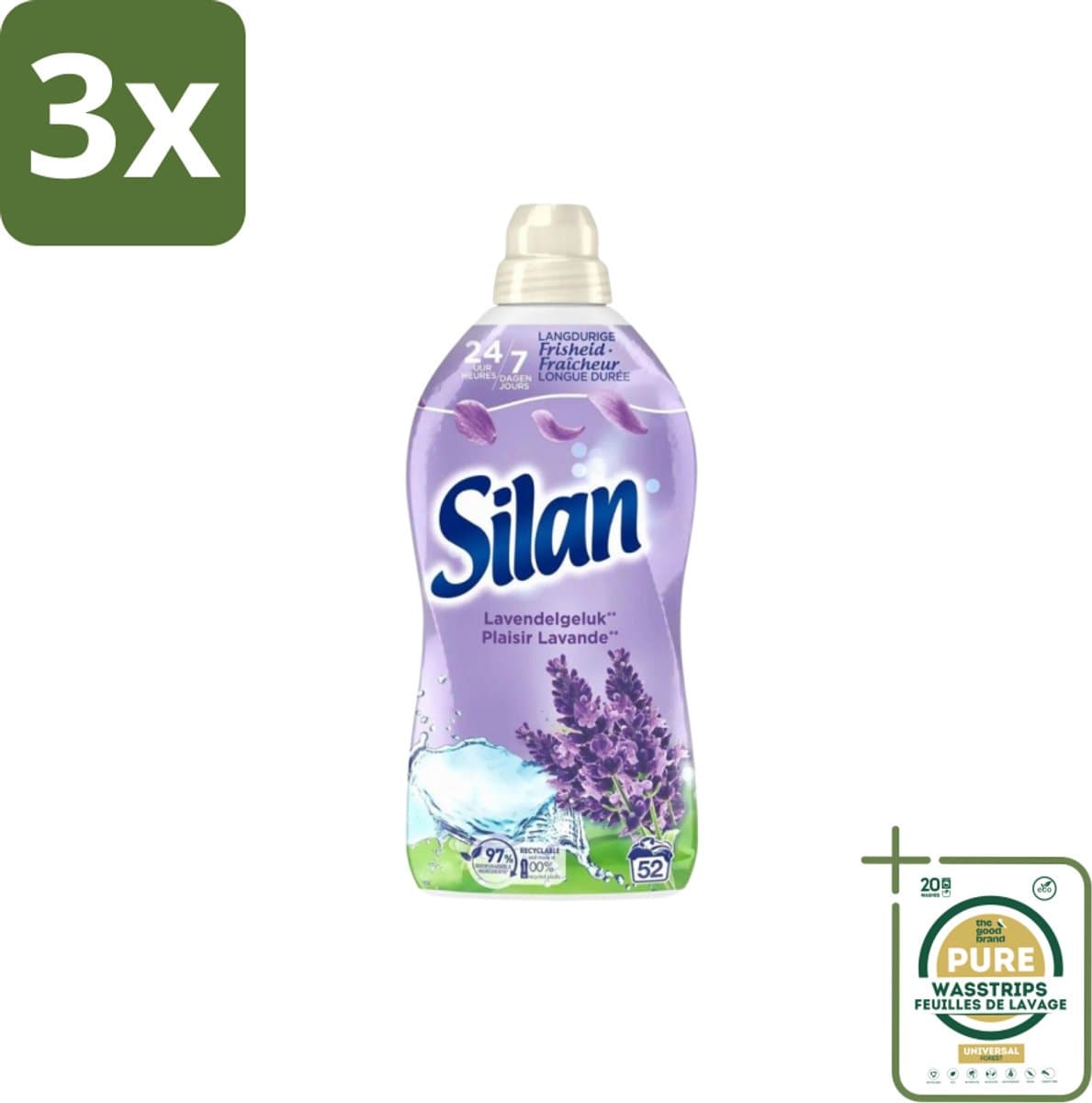 3 x Silan – Wasverzachter – Lavendelgeluk – 1144 ml - Grootverpakking - Koffiezetapparaat - Koffiezetapparaat - Koffiezetapparaat — afbeelding 1