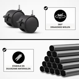 White-Label® Wasrek Inklapbaar op Wieltjes - Droogmolen - Droogtoren Staand — thumbnail 5