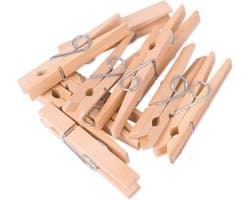 Biologische Houten Wasknijpers - 100% Afbreekbaar en Composteerbaar - Perfect voor Knutselen en Wassen (8cm x 1cm, 100 Stuks)