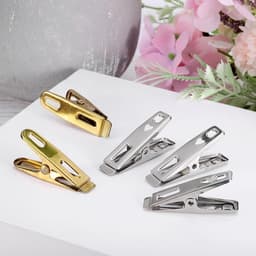 Allecta - Set van 40 roestvrijstalen wasknijpers voor kledingopberging - Multifunctioneel - 50 mm - Zilverkleurig — thumbnail 2