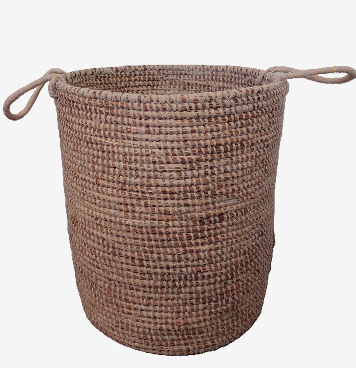mand met handvaten groot -wasmand - Djibi naturel - Hoogte 55cm - Diameter 48cm — afbeelding 1