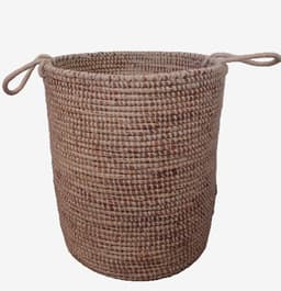mand met handvaten groot -wasmand - Djibi naturel - Hoogte 55cm - Diameter 48cm — thumbnail 1