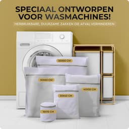 LUKARDIE® Wasnetten Set 5-delig | Fijnmazig voor BH Lingerie Schoenen | Ritsbescherming | Wit — thumbnail 5