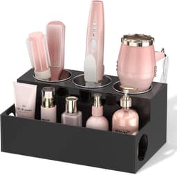 Famanu – Vrijstaande organizer voor haardroger en stylingtools, afneembaar acryl, zwart — thumbnail 1