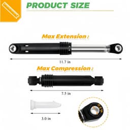 Schokdempers - Wasmachine dempers - Schokdempers wasmachine - Universele schokdempers - Met borgpennen - Geschikt voor wasmachines - Geschikt voor universele wasmachines - Voor wasmachine - Drie stuks - Zwart — thumbnail 2
