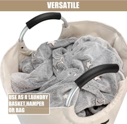 Grote wasmand, opvouwbare waszak met handvat, 90 liter inhoud, rood, 79 cm x 38 cm — thumbnail 4