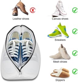Waszak met Rits - Schoenen was tas - waszakken - 360° Uitgebreide Reiniging -Was tassen - Voor BH/Lingerie/Sokken/Schoenen - 2 Stuks — thumbnail 5