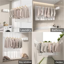 Intrekbare Waslijn voor Kleding Drogen Wandmontage — thumbnail 2