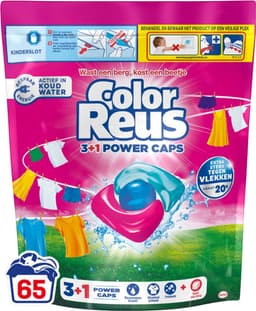 Color Reus 3+1 Power Caps - Wascapsules - Gekleurde Was - 65 Wasbeurten - Grootverpakking — thumbnail 1