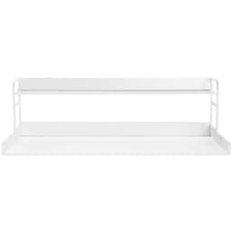 Wasmachine- en droger werkblad - Aanrechtblad met 2-laags opbergplank - 137 x 70 x 41,9 cm - Antislip pads - Waterbestendig - Wit — thumbnail 4