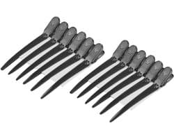 12 Stuks Professionele Haarclips voor Kappers - Antislip Klemmen voor Knippen en Verven