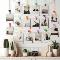 Pack of 50 Kleine Houten Klemmen - Mini Hart Clips met 10 m Jute Touw - Kleurrijke Kleine Kleding Klemmen voor Foto's en Postkaarten - 3.5 x 0.8 cm - Multi-Functionele Mini Clips — thumbnail 4