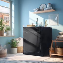 wasmachine hoes - voorlader drogerhoes - waterdicht - stofdicht - zonwerend - Geschikt voor opzet- en droogkasten buiten - geschikt voor de meeste wasmachines en drogers op de markt - 60x60x85 cm - zwart — thumbnail 5
