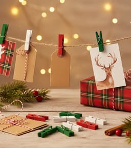 Mini Knijpers Kerst - 24 Houten Knijpertjes Kerstkleuren - Knijpertjes voor Kaarten — thumbnail 1