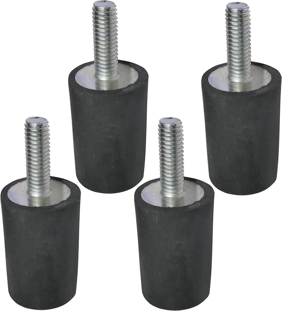 Ronte - Rubberen buffer voor ronde voeten - Set van 4 - M6 schroefdraad - Ø20 mm H: 30 mm - Hardheid 40 - Trillingsisolatie - 132N belasting — afbeelding 1