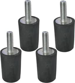 Ronte - Rubberen buffer voor ronde voeten - Set van 4 - M6 schroefdraad - Ø20 mm H: 30 mm - Hardheid 40 - Trillingsisolatie - 132N belasting — thumbnail 1