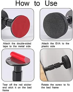 4 Stuks Zwarte Hoofdeinde Stabilisatoren - Verstelbare Anti-Shake Tools voor Bed Frame — thumbnail 3