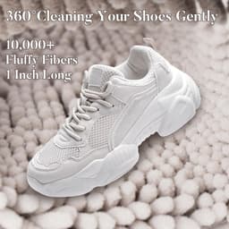 Schoenwaszak - Waszak Schoenen - Set van 2 - Chenille - Anti-Vervorming - Met Binnenzak - 37 x 17 cm - Lichtgrijs — thumbnail 3