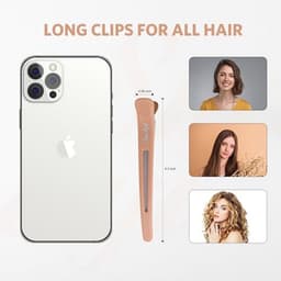 12 Professionele Haarclips voor Kapsels en Knippen - Antislip Eendensnavel van Kunststof, 11 cm, Neutraal — thumbnail 5