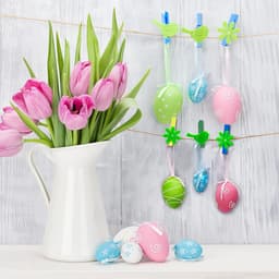 Gekleurde Houten Knijpers - Kleding Clips - Decoratie Ophangen - Duurzaam Materiaal - 50 Stuks - Veelkleurig — thumbnail 4