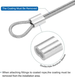 Cosensi - Metalen kabel van roestvrij staal 304 - 10 meter - 5/64 inch (2 mm) - met vinyl coating - voor hangen, drogen, optillen - wit — thumbnail 3