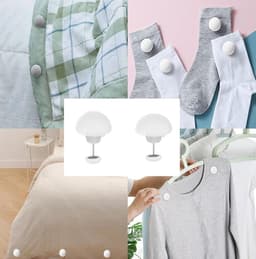Ronde klemmen, 20 antislipklemmen, geschikt voor dekbedovertrekken, lakens, gordijnen, droogrekken en textiel (wit). — thumbnail 5
