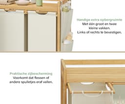 Budu Wasmand 3 vakken - Wassorteerder - Wasmanden Bamboe - 150L — thumbnail 2