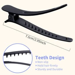 20x Zwarte Kappers Haarclips Alligator - Assortiment Kunststof Verdeelklemmen voor Styling en Knippen — thumbnail 2