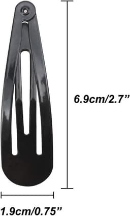 20x Grote Zwarte Metalen Haarspeldjes 6,9 cm Anti-Slip — thumbnail 2