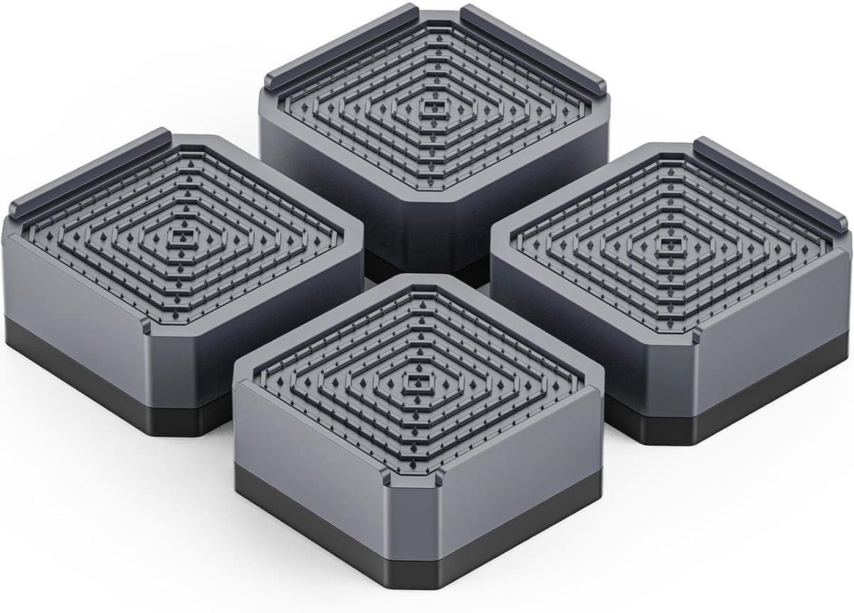 4x Meubelverhogers Grijs - Wasmachine & Droger Voeten - Verstelbare Verhoging voor Bank, Bed of Tafel - 4 cm — afbeelding 1