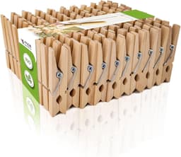 100 Houten Wasknijpers Assorti Kleuren - 45 mm - Duurzaam Berkenhout — thumbnail 4