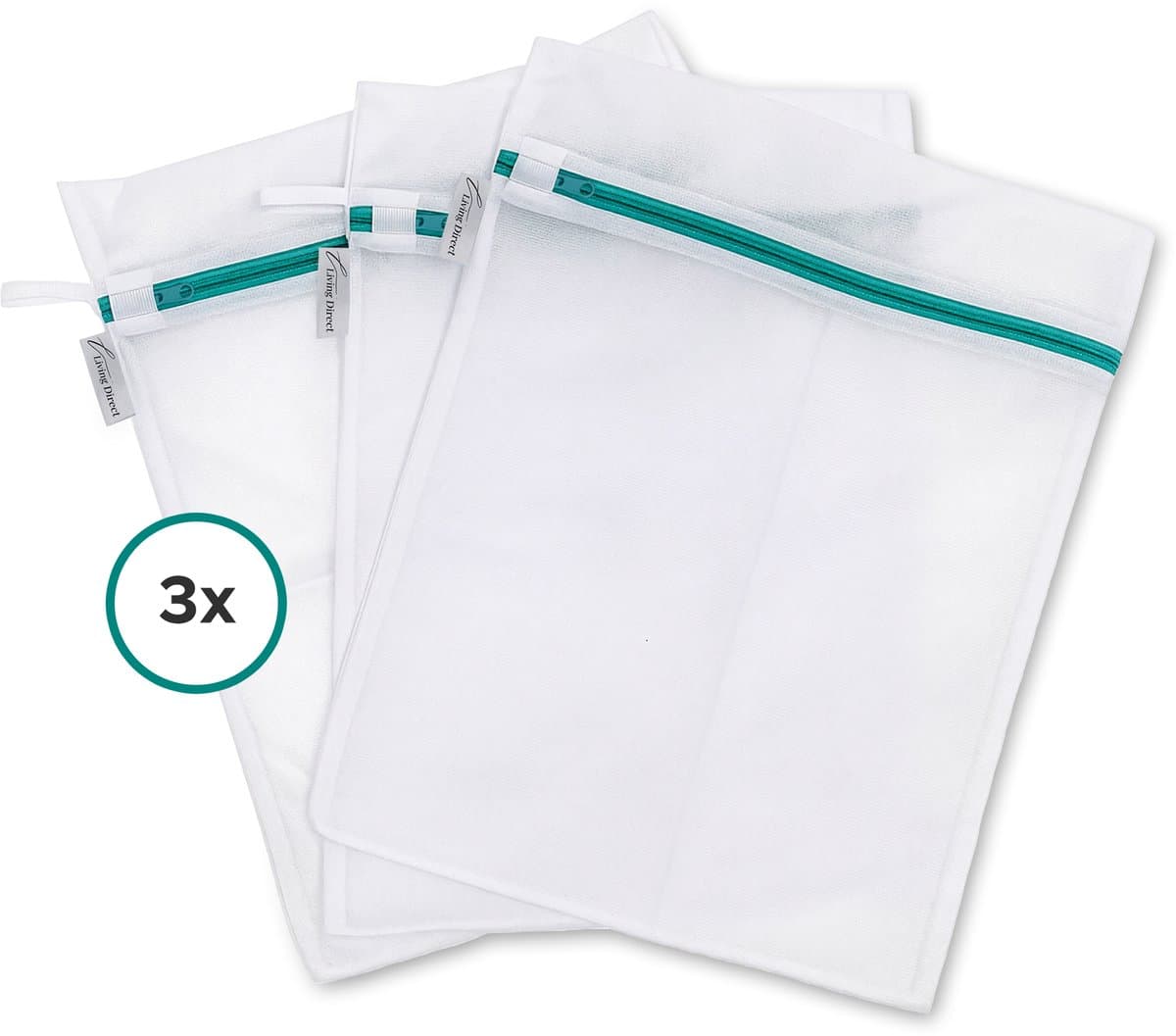 Living Direct Waszak set 3 stuks Waszakjes met Rits - Waszakken voor Wasgoed - Wasnetjes met Rits, geschikt voor Lingerie en BH - Waszak Groot - Laundry Bag - Wasnetten — afbeelding 1