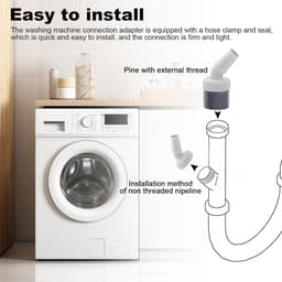 Afvoeradapter voor wasmachines en vaatwassers - Y-adapter voor afvoer, geschikt voor verschillende apparaten, 18-24 mm invoermondstuk — thumbnail 5