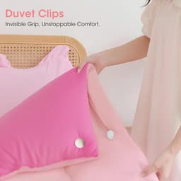 16 stuks Dekbedclips – Zachte Stoffen Dekbedovertrekclips – Dubbelzijdige Sluitingen voor Dekbedden, Kussens en Gordijnen – Wit — thumbnail 4