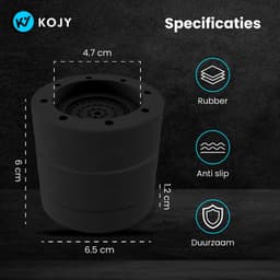 KOJY Wasmachine Trillingsdempers - Verhoger - 8 Stuks - Stapelbaar - Zwart - voor Wasmachine en Wasdroger — thumbnail 5