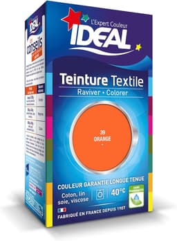 IDEAL Liquid Dye Mini 39 Orange – Vloeibare Textielverf – Heldere Oranje Kleur – Voor Katoen, Linnen, Zijde & Viscose – 40°C – Made in France — thumbnail 1