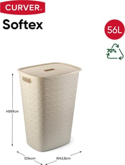 Curver Softex Wasbox - 56L - 43,8x34x59,9cm - Beige — thumbnail 2