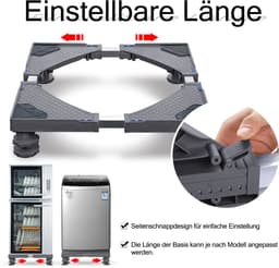 Froadp Wasmachineonderstel met 4-pootsverstelling Wasmachineonderstel voor wasmachines en drogers grijs — thumbnail 4