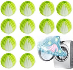 Verpakking van 24 herbruikbare nylon shampooballen voor huisdierharen, geschikt voor de wasmachine en droger, verwijdert katten- en hondenhaar, beschermt kleding en is milieuvriendelijk. — thumbnail 1