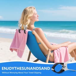 Grote Wasknijpers voor Strandhanddoeken, 6 Stuks Handdoekklemmen, Plastic Clips voor Zwembadstoelen, Handdoekhouder Tegen Wind - Zwart. — thumbnail 4