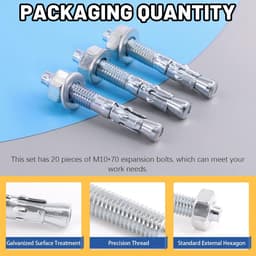 Wigankers 20 Stuks 3/8" x 2-3/4" Verzonken Heavy Duty Bevestiging voor Beton — thumbnail 3